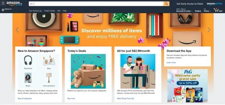 Amazon Singapore Home Page